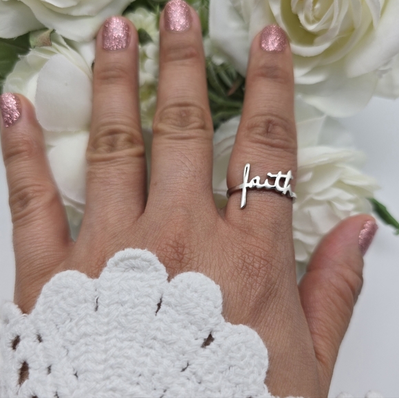 ❤️ MY FAITH STERLING SILVER RING - Picture 3 of 8